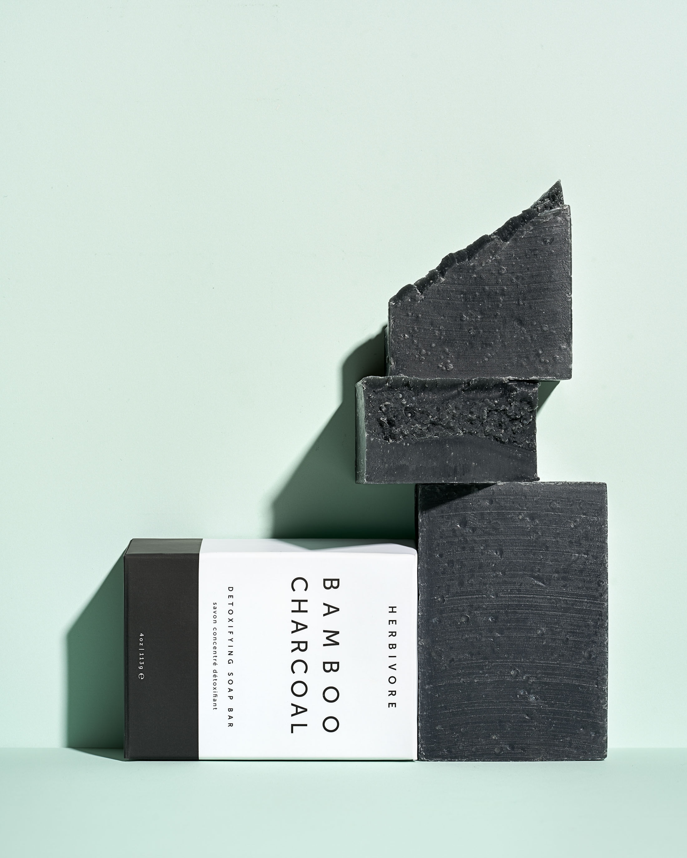 STAN Herbivore Charcoal Soap bar Group Stack